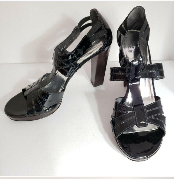 Stuart Weitzman Vintage Y2KBlack Patent Leather S… - image 2