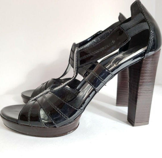 Stuart Weitzman Vintage Y2KBlack Patent Leather S… - image 3