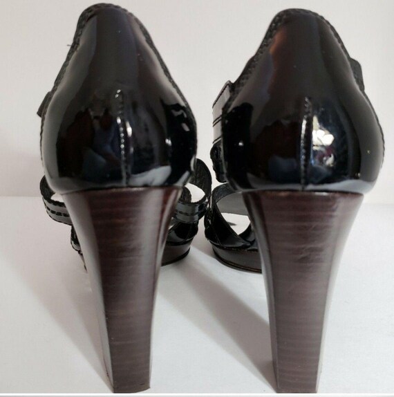 Stuart Weitzman Vintage Y2KBlack Patent Leather S… - image 5