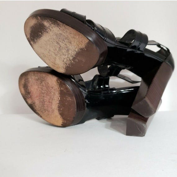 Stuart Weitzman Vintage Y2KBlack Patent Leather S… - image 9