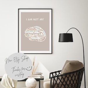 Brain wall Art, Mental Health Matters, Positive Affirmation Print