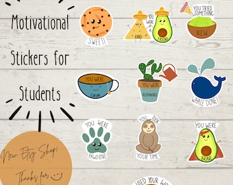 10 Motivational Stickers | Encouragement Stickers | Student Teachers Stickers | Mental Health Stickers