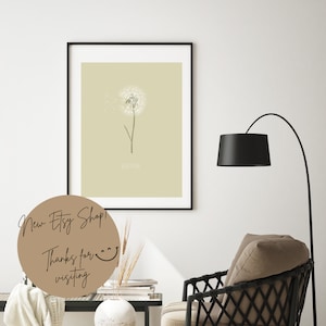 Dandelion Wall Art, Dandelion Print