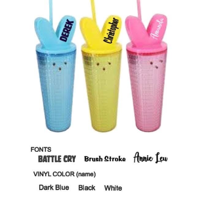 Personalized Peeps Geometric Easter Bunny Patterned Double Wall Tumbler, 24.5 oz.  - FREE SHIPPING