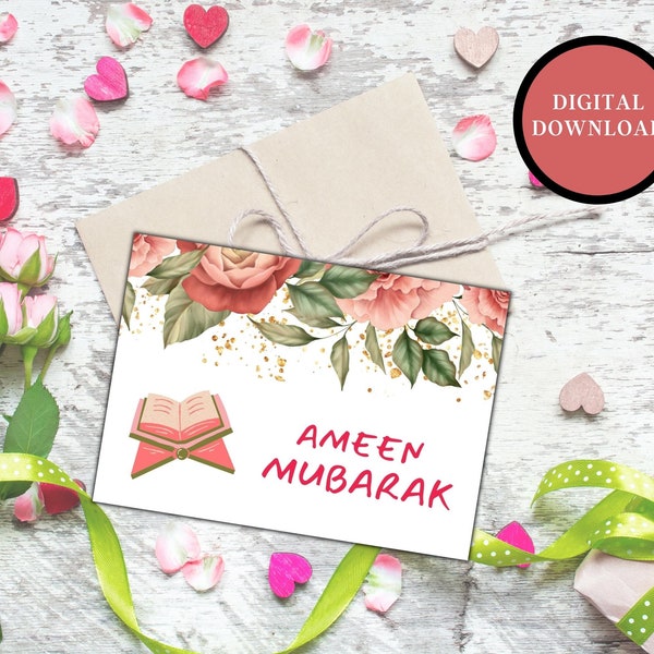 Ameen Mubarak Card, Ameen Mubarak Greeting Card, Islamic Card, Muslim Card, Printable Islamic Card, Ameen Card, Instant Download