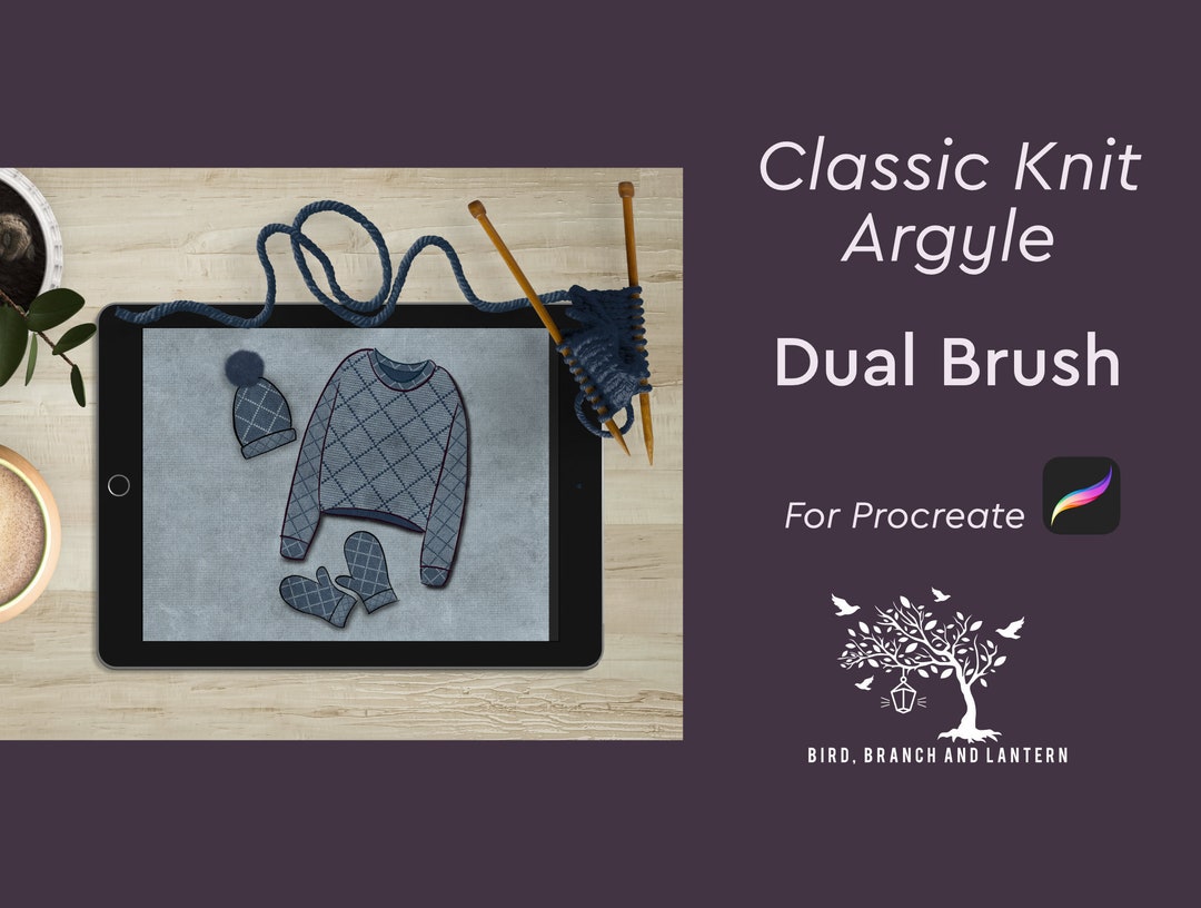 Procreate Classic Knit Argyle Pattern Dual Brush 2 for 1 Etsy