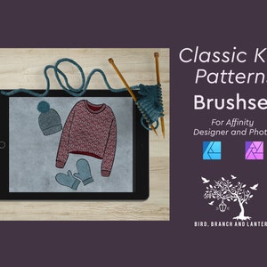 Affinity Vector and Pixel Classic Knit Patterns Brushset - 29 Brushes in total!