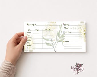 Weekly Reading Log Notepad | Reading Tracker | Book Lover Gift | Horizontal Reading Log | Handmade Watercolor Desk Pad | 4.25 x 8.5