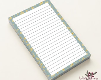 Daisy Meadow Personalized 5.5" x 8.5" Writing Pad | Floral Note Pad | Handmade | Lined or Blank | Original Watercolor Stationery