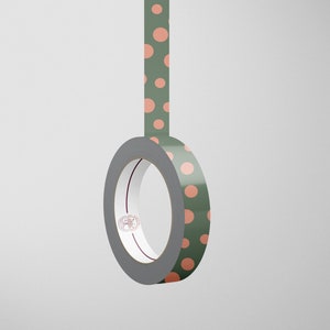 Dots (Green-Peach) 15mm Washi Tape