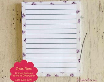 Lilac Bloom 4.25" x 5.5" Everyday Notepad | Purple Floral Memo Pad | Handmade | Lined | Original Watercolor Stationery