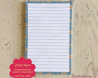 Daisy Meadow 5.5" x 8.5" Writing Pad | Floral Note Pad | Handmade | Lined | Original Watercolor Stationery