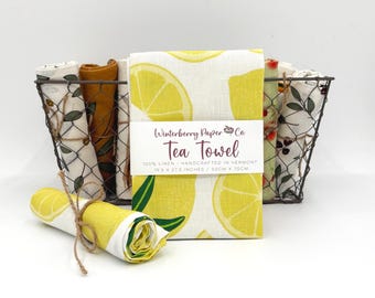 Citrus Lemons Tea Towel