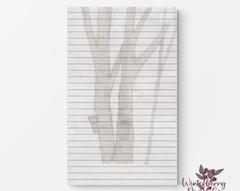 Sugaring Season Personalized 5.5" x 8.5" Writing Pad | Handmade Woodland Notepad | Lined or Blank | Maple Forest Watercolor Stationery