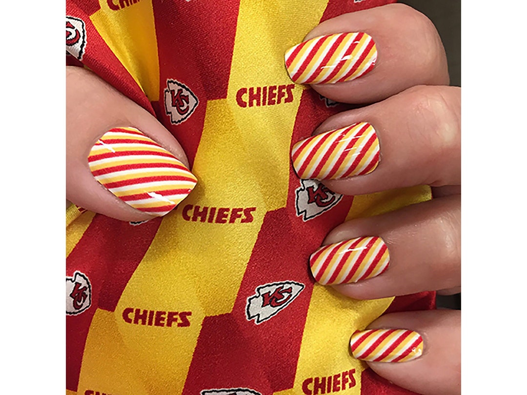 Kansas City Chiefs Nail Art Designs KC NFL Football Nail - Etsy