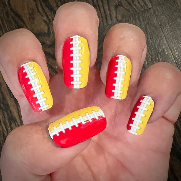 Kc Cheifs Nail Decal Etsy