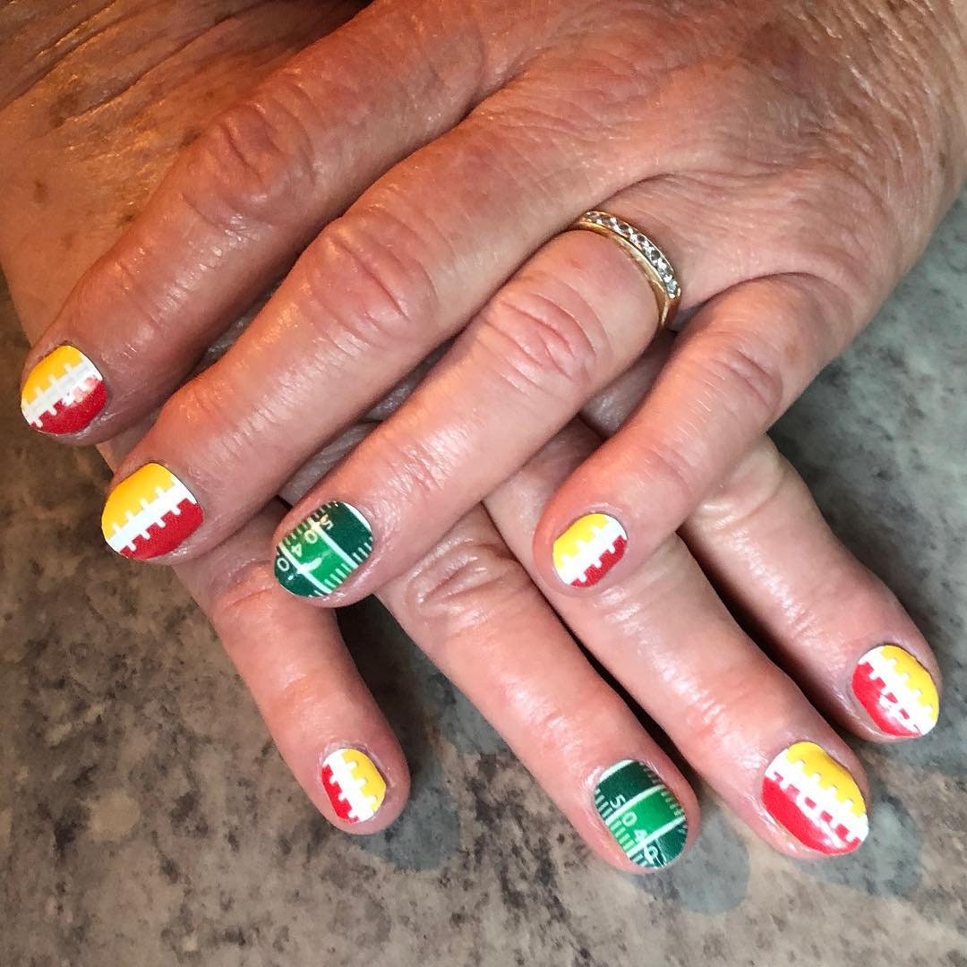Kansas City Chiefs Nail Art Designs NFL KC Football Nail Etsy