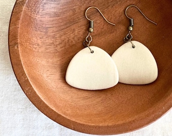 Handmade Triangle Ceramic Earrings