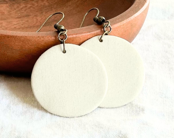Handmade Circle Ceramic Earrings