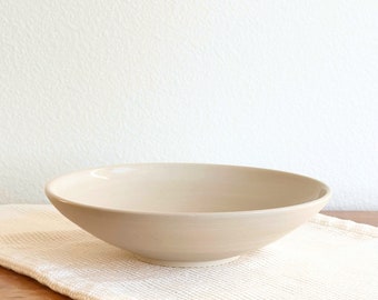 Hand Thrown Off White Ceramic Serving Bowl