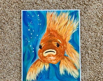 8x10 matte print of original painting ”Goldfish”