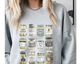 vintage Conserves Pickles Crewneck Sweatshirt, Chemise de cornichon en conserve, Sweat-shirt de cornichon, Cadeau d'amant de cornichon, chemise de cornichon en conserve vintage