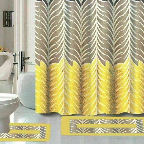 Yellow and Gray 15piece Bathroom Accessory Set 2 Bath Mats Etsy UK