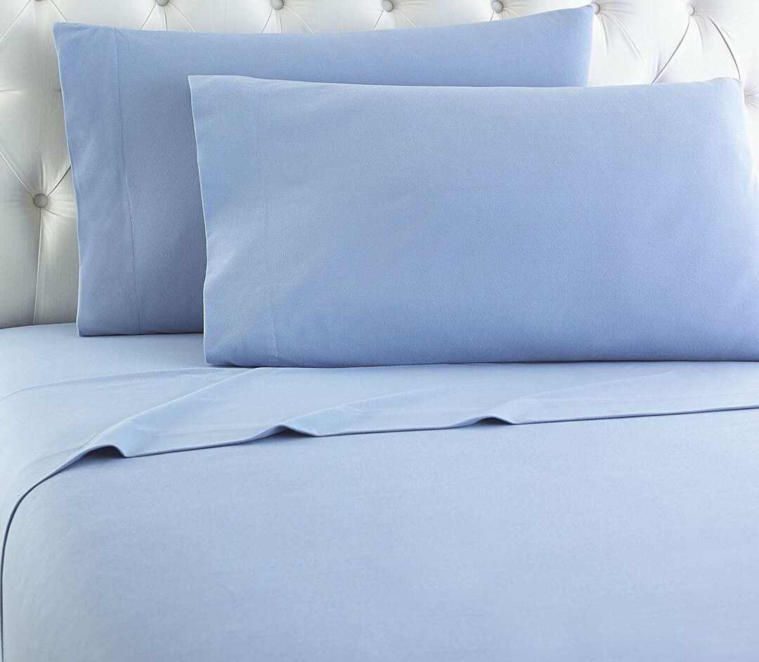 Light Blue FLAT Flannel Sheet for Winter 100 Cotton Etsy
