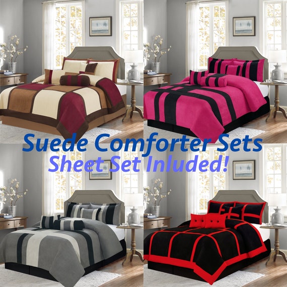 Luxurious 11-PC Micro Suede Winter Soft Comforter Set Bed In A Bag W/ Sheet Set! 