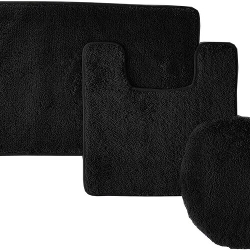 Purple 3 Piece Solid Bathroom Rug Set Bath Mat Contour Rug Etsy