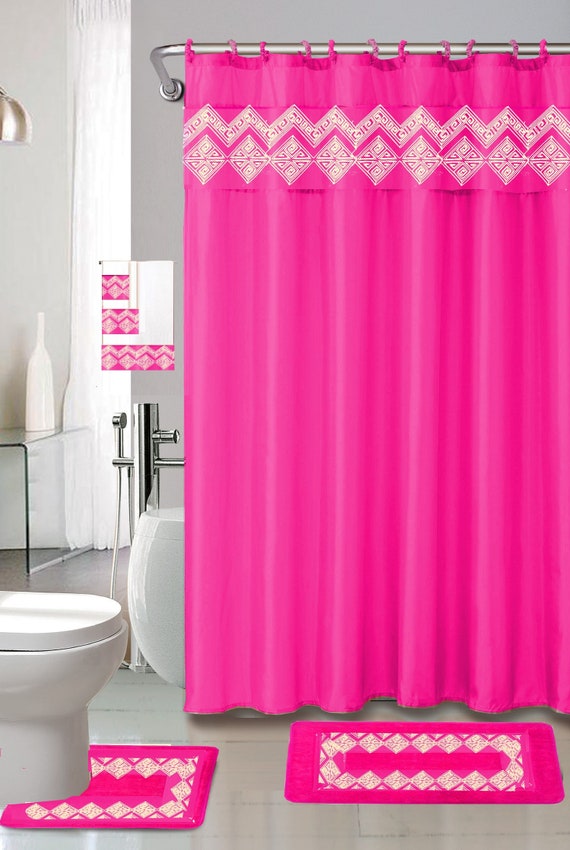 hot pink shower curtain rings