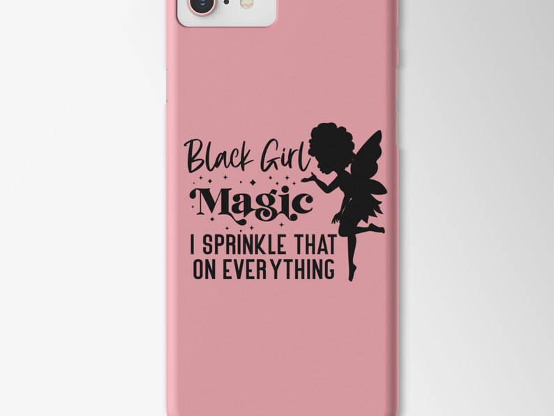 Black Girl Magic PNG design featuring an afro fairy silhouette with sparkling accents and the phrase ‘I Sprinkle That on Everything’ — sublimation digital download for shirts, mugs, and tote bags