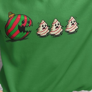 Pacman Christmas Tree Cake PNG Funny Dark Humor Holiday Creepy Cute Ornament Monster Funny Xmas Sublimation High Quality Digital Download image 7