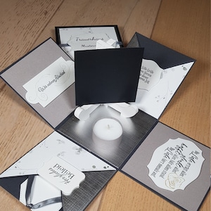 IN~LIEBE Trauerkarte Beileid Trauergeschenk explosionsbox Trauer