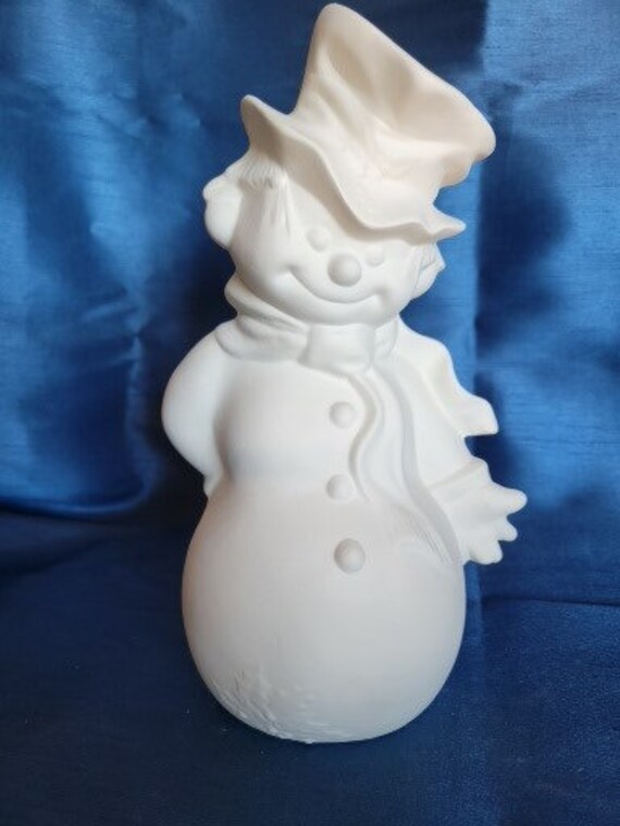 Snowman Ceramic Bisque Paint Your Own Pottery Etsy