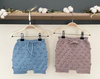 Popcorn Baby Shorts | Organic Baby Short | Hand Knit Baby Short | 100% Cotton Baby Short | Organic Baby Bodysuits