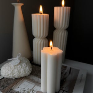 Flower Pillar | Soy Candle | Handmade Candle | Decorative Candle