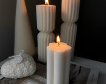 Flower Pillar | Soy Candle | Handmade Candle | Decorative Candle