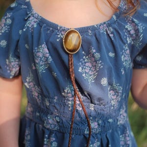 Baby Bolo Tie Clip-On, Toddler Cowboy Tie, Ring Bearer Outfit, Western Baby Gift, Tiger Eye Bolo