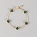 14K Fine Gold Malachite Bracelets, Clover Gold Bracelets, 10MM Clovers, Green Mini Clover, Mini Clover Pendant, Gift Bracelets for woman