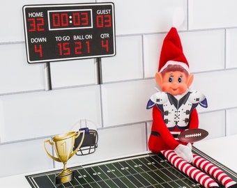 Scène de football des elfes de Noël | Accessoires d'elfe | Scène d'elfe imprimable