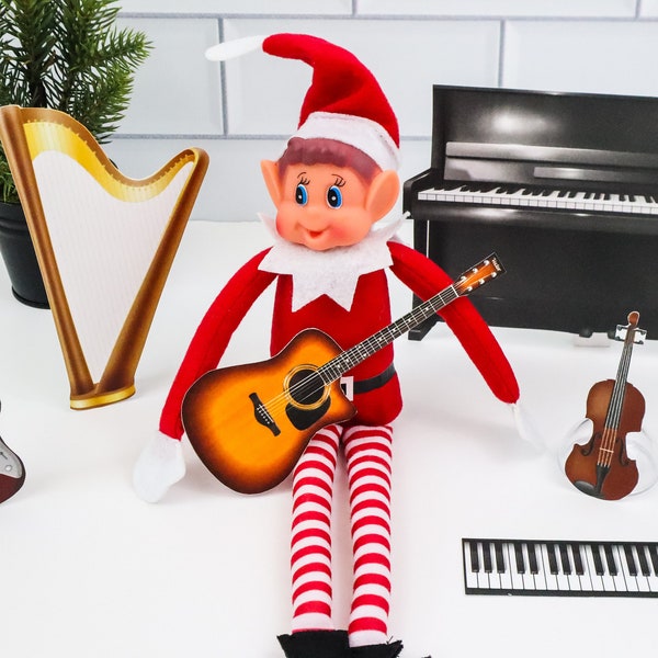 Christmas Elf Musician Musical Instruments Scene | Elf Props | Elf Scene Printable | Guitar | Piano