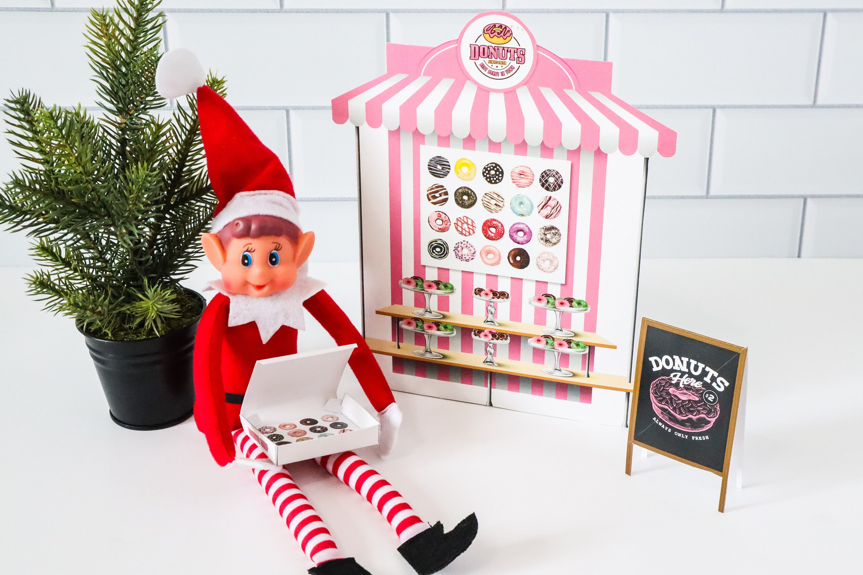 Christmas Elf Donut Shop Scene | Elf Props | Elf Scene Printable - Etsy