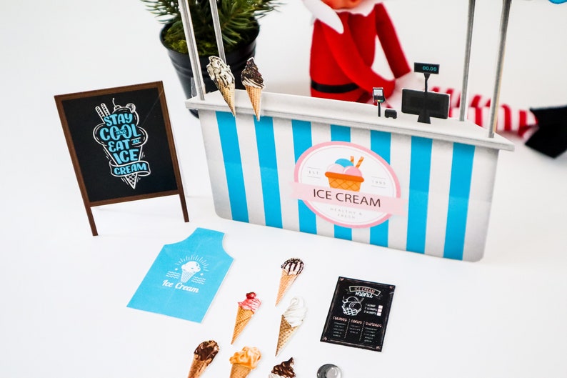 Christmas Elf Ice Cream Shop Scene | Elf Props | Elf Scene Printable - Etsy
