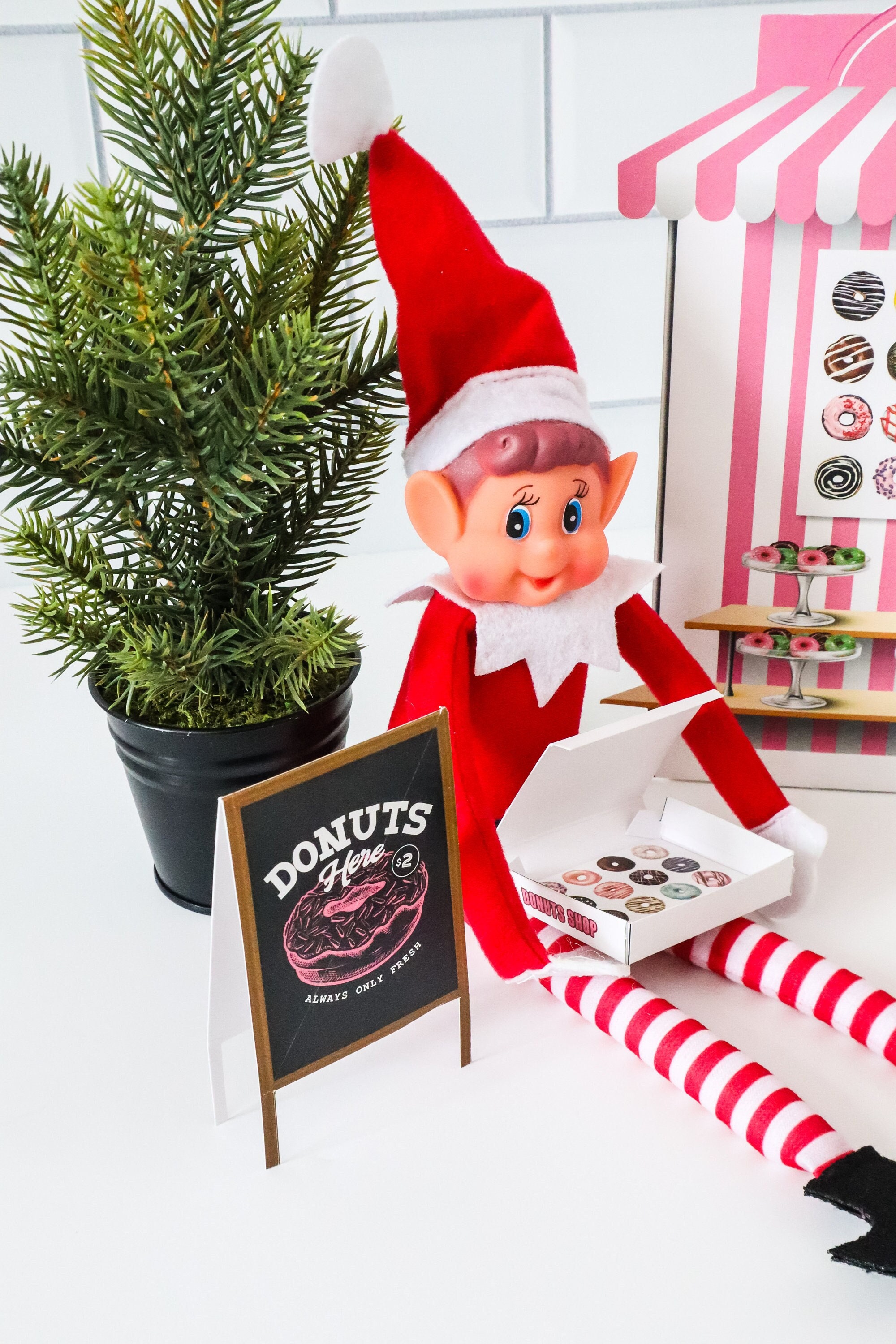 Christmas Elf Donut Shop Scene | Elf Props | Elf Scene Printable - Etsy