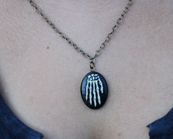 Hand Necklace, Goth Emo, Body Necklace, Dark, Horror