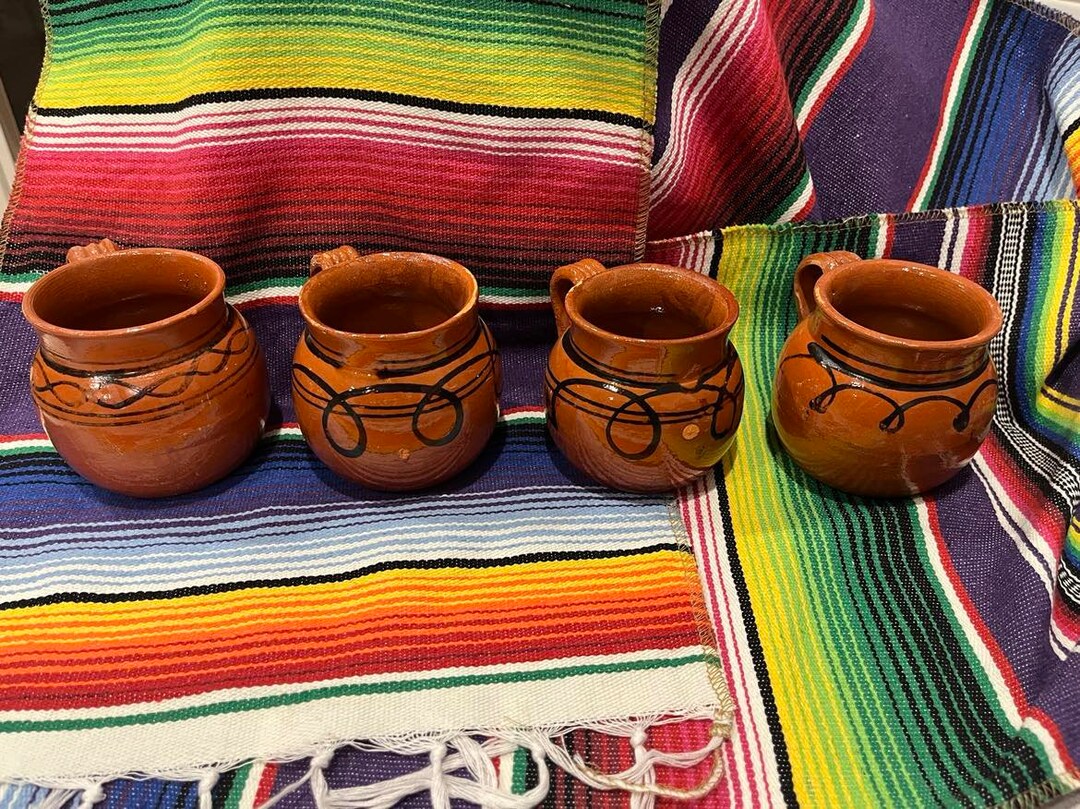 Jarritos Mexico Mexican Clay Cup Ceramic Coffee Mug Cafe De Olla