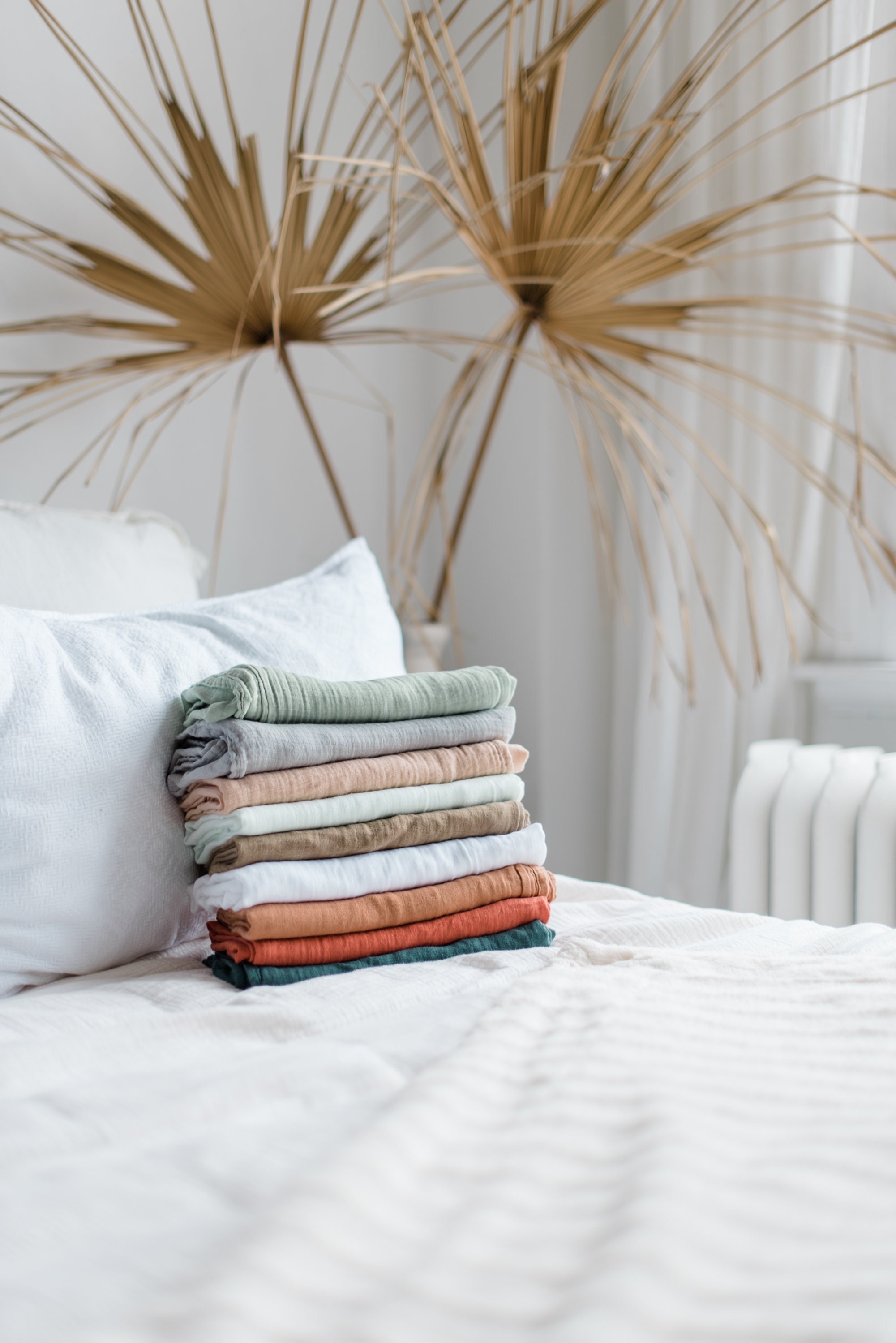 Muslin Swaddle Receiving Blanket Natural Bamboo & Organic Cotton Solid