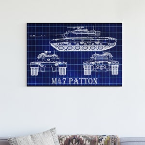 Tank, M47 Patton, M47 Patton Tank printable, M47 Patton Blueprint, Military Decor, Military, Wall Art Print, Gift, Digital Print Download