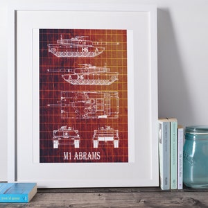 M1 Abrams Tank, M1 Abrams, Panzer, Militärkunst, Büro Dekor, Militärhistoriker, Blaupause Kunst, Panzer Blaupause, M1 Blaupause, Soldat Dekor